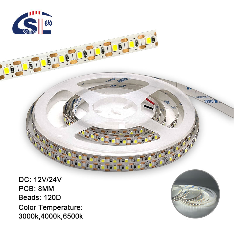 3000K 8mm 120leds SMD2835 Led Light Strips for Home Room Decorative Lighting Solution