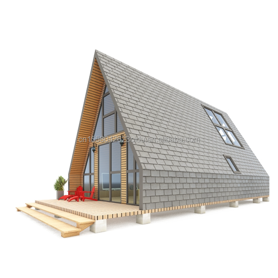 Hotel Wooden Houses with Triangle Design Modern Style Container and 50/75/100mm Wave Sandwich Panel Wall in EU
