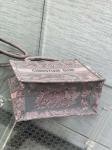 Small Christian Dior Booktote Pink And Gray Toile De Jouy Sauvage Embroidery