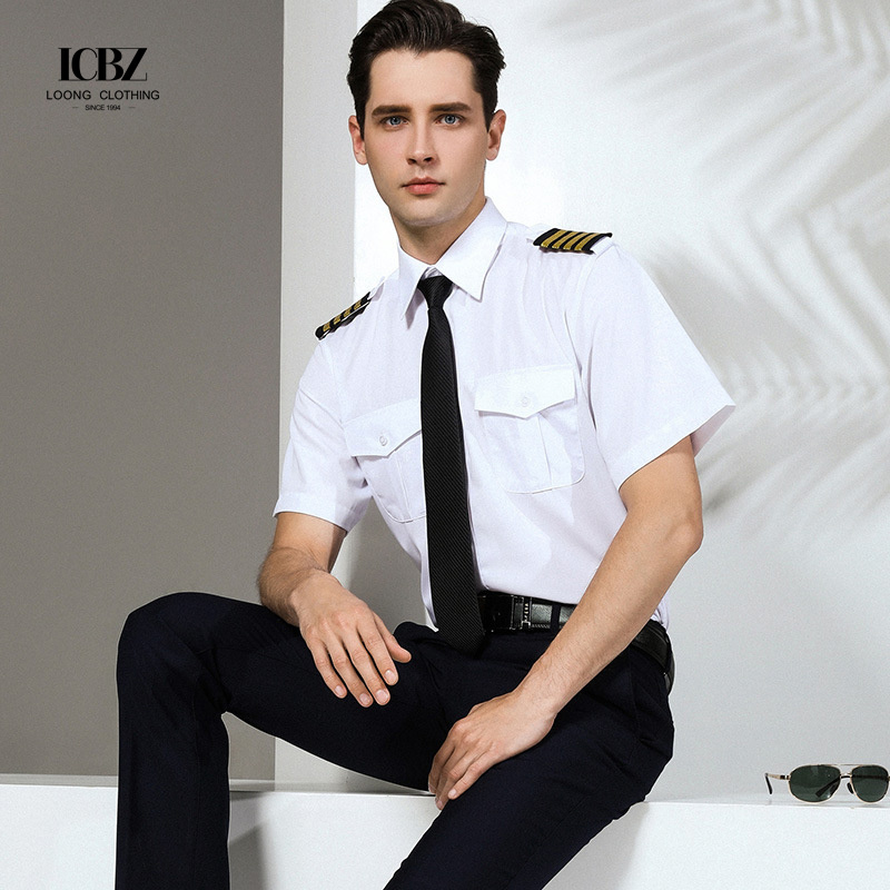 Customized Moisture-Wicking Short Sleeves Uniform for Air Hostesses in Various Colors