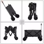 Steel Plastic Four Sided Outdoor Wagon Cart Customizable Folding Wheelbarrow