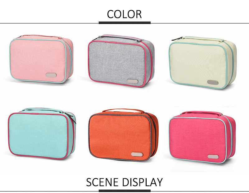 Logo Red Eco Friednly Ladies Toiletry Bag Protable Travel Wash Bag For Women