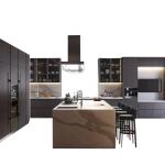 Marble Stone Top Island Kitchen Cabinets With 2 Bowels Sink And Cooker