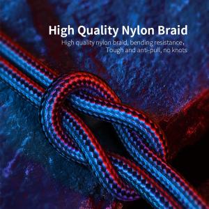 Wholesale LED Indicator 1.2m 2.4A Magnetic Usb Charging Cable Nylon Braided from china suppliers