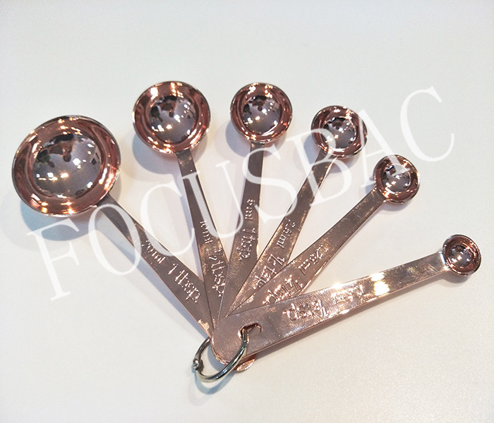 best seller measuring tools stainless steel copper coating measuring spoon/measuring cup set