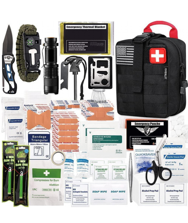 ISO13485 Safety Outdoor First Aid Kit Pouch Gear Outdoor Emergency Survival Kit