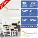 OEM Dimmable LED Ceiling Fan Energy Saving 220V DC Copper Motor