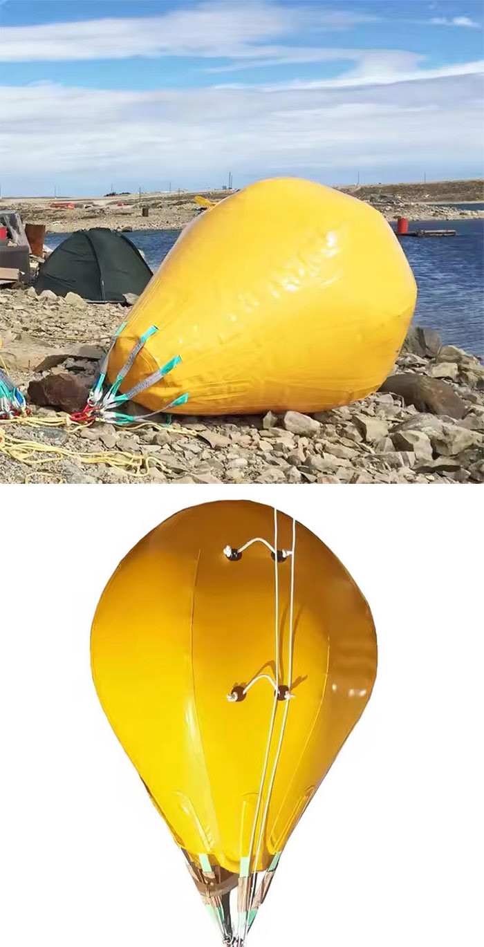 Parachute Air Lift Bags With Underwater Open Bottom For Underwater Geotechnical Surveys