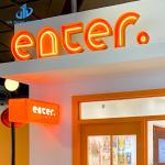 Retro neon outdoor lighting lettering metal double-sided 3D slot lettering