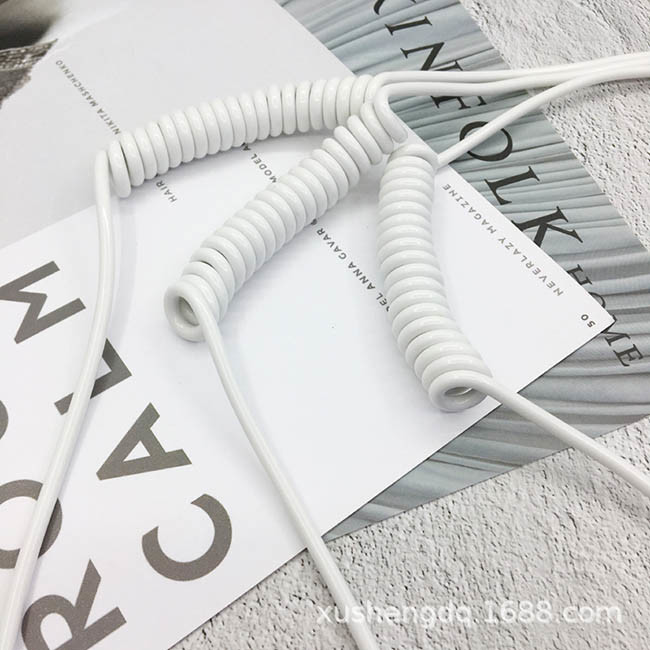 Usb 2.0 Charging Cable Multifunctional One To Three Spring Telescopic 1.5m