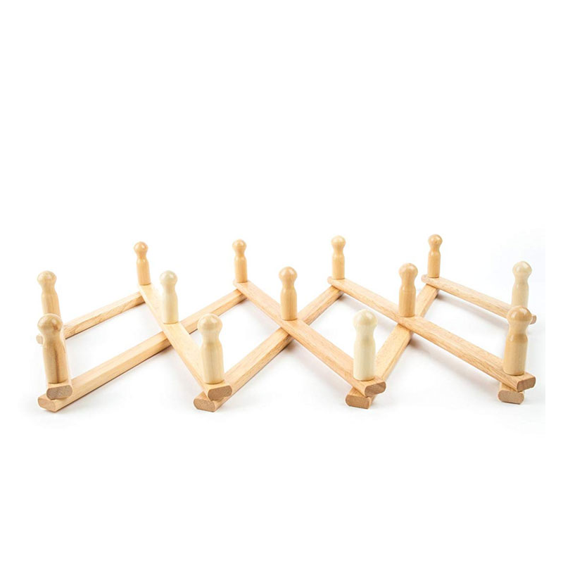 Functional Bamboo Accordion Style Wall Mounted Hook for Organizing Behind Doors/Walls