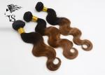 Colored 100% Remy Ombre Human Hair Extensions , Malaysian Body Wave Hair