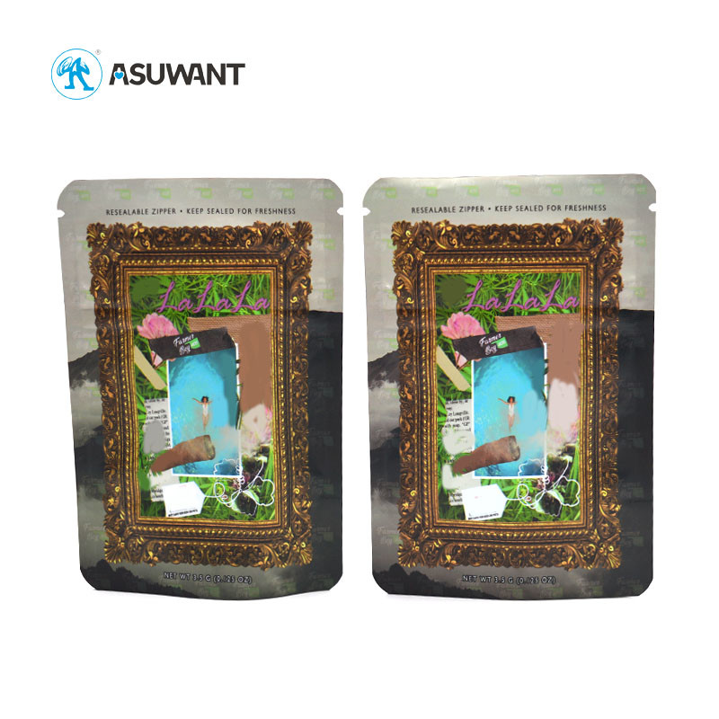 Weed Packaging Smell Proof Zipper Bags Small Sachet Plastic Cigar Bags