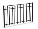 Top Flat Spear Steel Fence Panels 2100MM*2400MM Stain Black Powder Coated