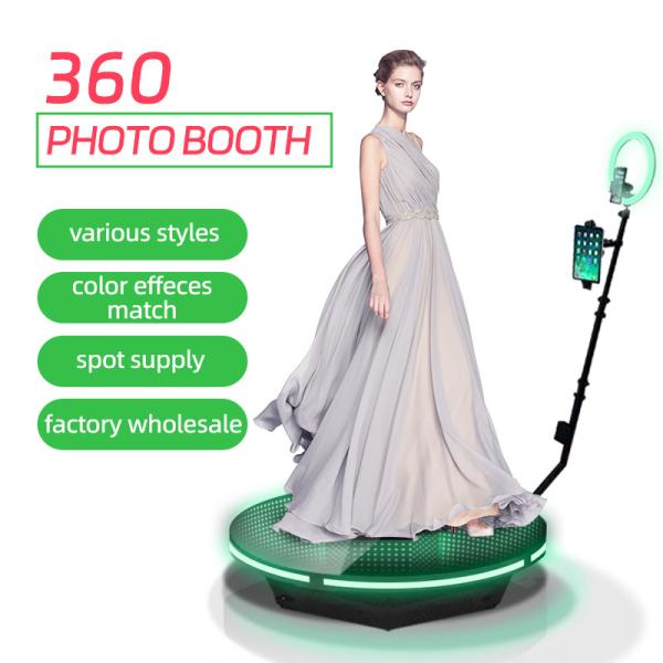 Glass Platform RGB Wireless 360 Photo Booth Selfie Video Machine For Wedding