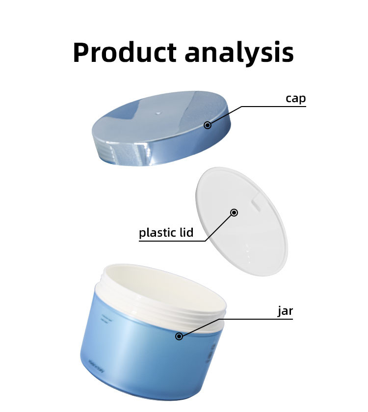 250g PP Customized Color And Customized Logo Cream Jar Wide-Mouth Screw Cap Cosmetic Packaging UKC15