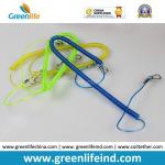 Short Spring Steel Fishing Coiled Pole Leash Plastic Anti-drop Tether w/Heavy