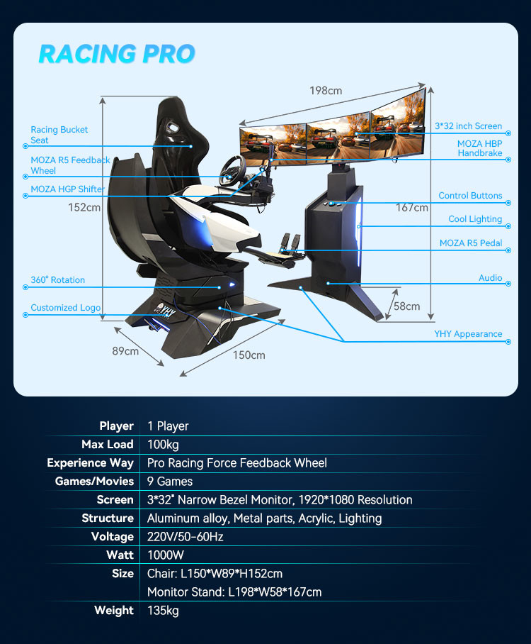 YHY Ultimate Racing Pro Version The Ultimate VR Racing Simulator for Professional Players