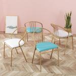 Eco Friendly Metal Frame Leather Dining Chair For Restaurant / Hotel / Home