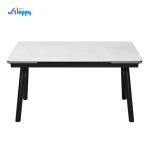 Contemporary 85cm Width Expandable Dining Room Table With Iron Base