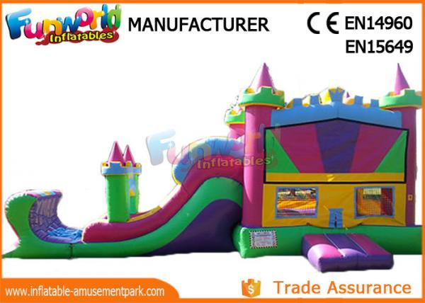 Quality Kids Inflatable Bouncer Slide , 0.55mm PVC Tarpaulin Combo Castle for sale