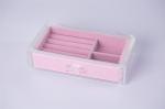 Pink Velvet Drawer Acrylic Tabletop Jewelry Organizer