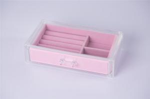Wholesale Pink Velvet Drawer Acrylic Tabletop Jewelry Organizer from china suppliers