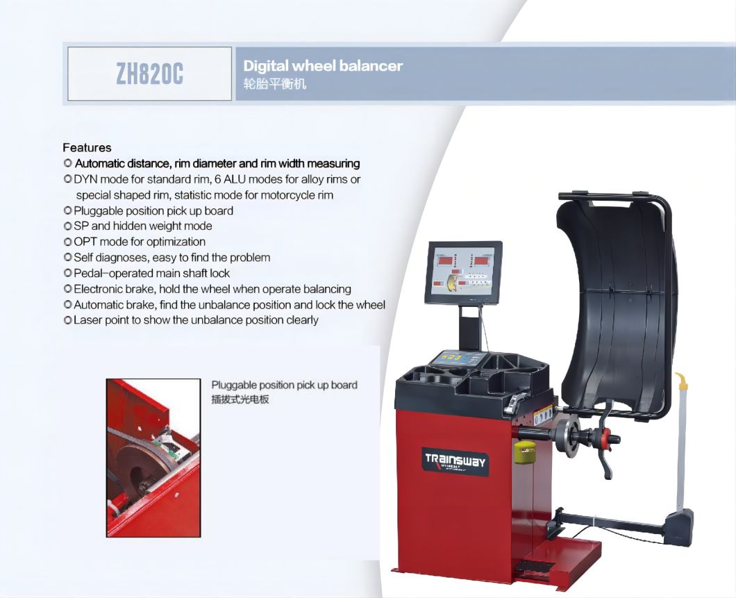 Auto Maintenance Wheel Balancing Wheel Balancer Tyre Tools Wheel Equipment Trainsway Zh820c