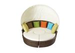 Patio Round Shaped Canopy Type Rattan Outdoor Sunbed