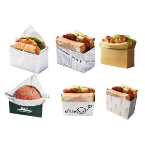 Wholesale Food Catering Rigid Boxes Custom Kraft Burger Box for Sandwiches Street Snacks and Fast Food from china suppliers