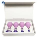 4pcs 15/825/35/55mm Health Massage Vacuum Cupping Cups Rubber Head Glass Face