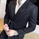 Custom Logo Men's Leather Suit Jacket in Peaked Style for Casual and Formal Wear