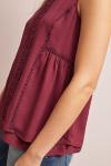 Women Red Sleeveless Top with Back zip