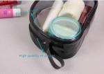 Customized Black Clear PVC Bag , Ladies Toiletry Bag With Handle