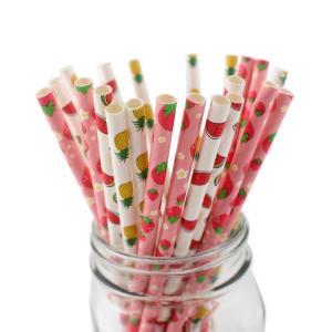 Wholesale Customer Printed Paper Party Straws 0.25 Inches Diameter Durable Reusable from china suppliers