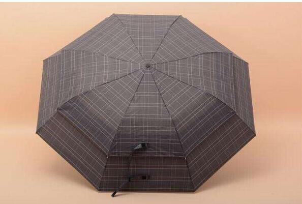 Plaid Folding Golf Umbrella , Large Vented Golf Umbrella 190T Print Pongee