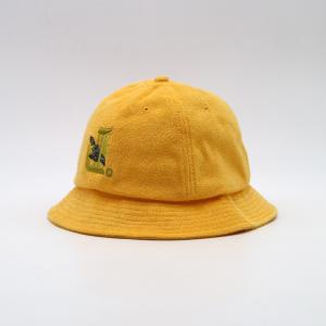 Wholesale Flat Embroidery Unisex Bucket Hat Yellow Cotton Fishing Hat from china suppliers