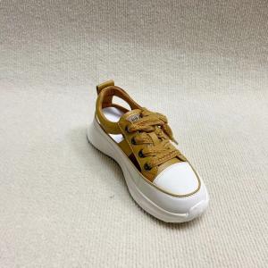 Wholesale Yellow Leather Flat Sandals With Round Head Lace Up For Summer from china suppliers