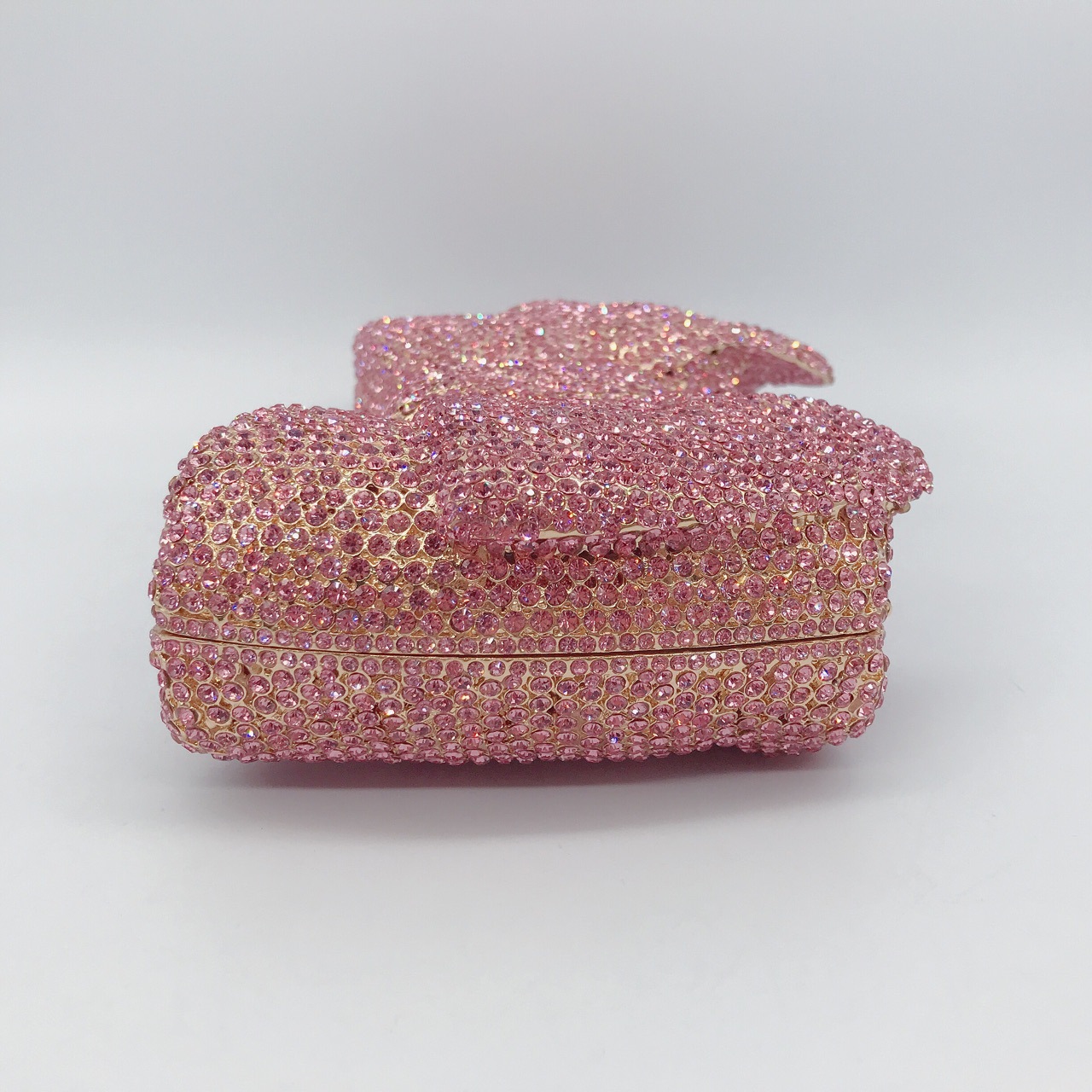 Minibook Bowknot Crystal Evening Bags Fashion Handbag Rhinestone Bow PU Metal Purse