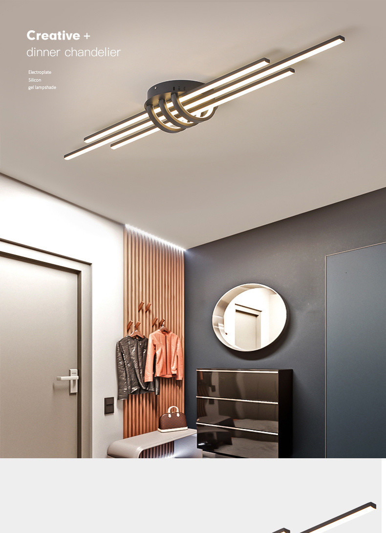 Modern Led Ceiling lights for bedroom corridor foyer living room Black long chandelier(WH-MA-195)