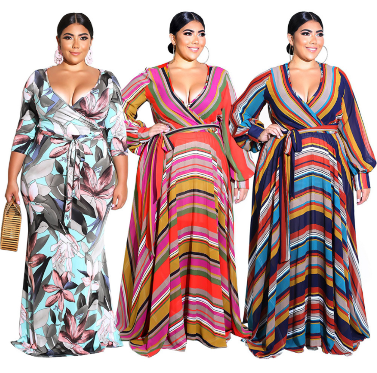 Cheap summer plus size casual dresses for women wholesale