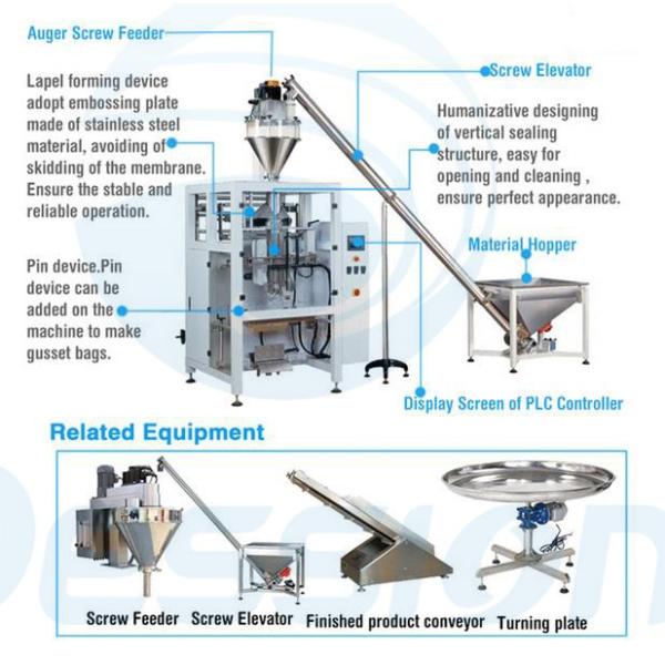 Full automatic vertical bag packing machine automatic granule packaging; vibration feeder