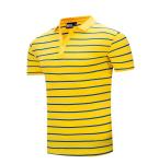 Short Sleeve Striped 100% Polyester Polo T Shirt Fabric Weight 240gsm