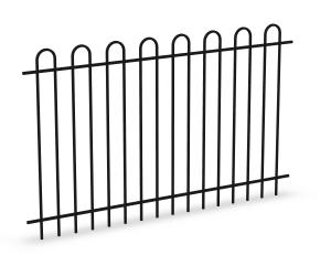 Wholesale Bow Top Tubular Steel Fence Panels INTERPON powder coated at black 1100mm x 2200mm from china suppliers