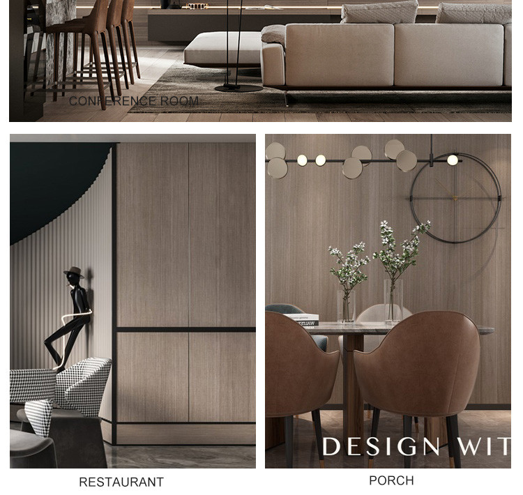 Odorless Bamboo Fiber Wall Panel Wood Grain Veneer Sheets 1220*2440mm