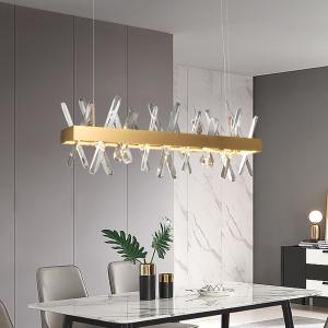 Wholesale Mid century modern Rectangle Crystal Chandelier For Living Room Dining Room Kitchen Island Hanging Lamp(WH-CY-167) from china suppliers