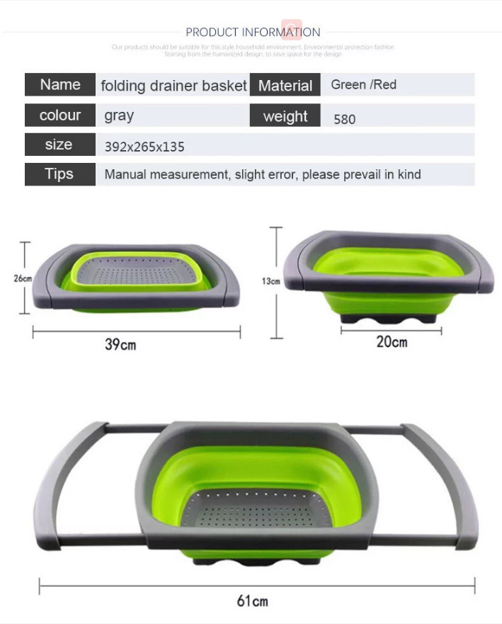 Water Drain Basket Silicone Mold Tools Vegetable Washing Basket Long Lifespan