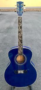 Wholesale Best jumbo Blue flame maple wood acoustic Guitar Solid ebony Guitarra Customized acoustic 43 inch Jumbo guitar from china suppliers