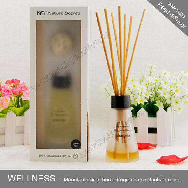 Quality Luxury reed diffuser with clear conical bottle, rigid high-end gift box for sale