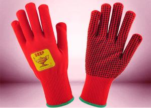 Wholesale silicone dots thermal gloves for freezer work environmental friendly nylon materials red color hand protection from china suppliers